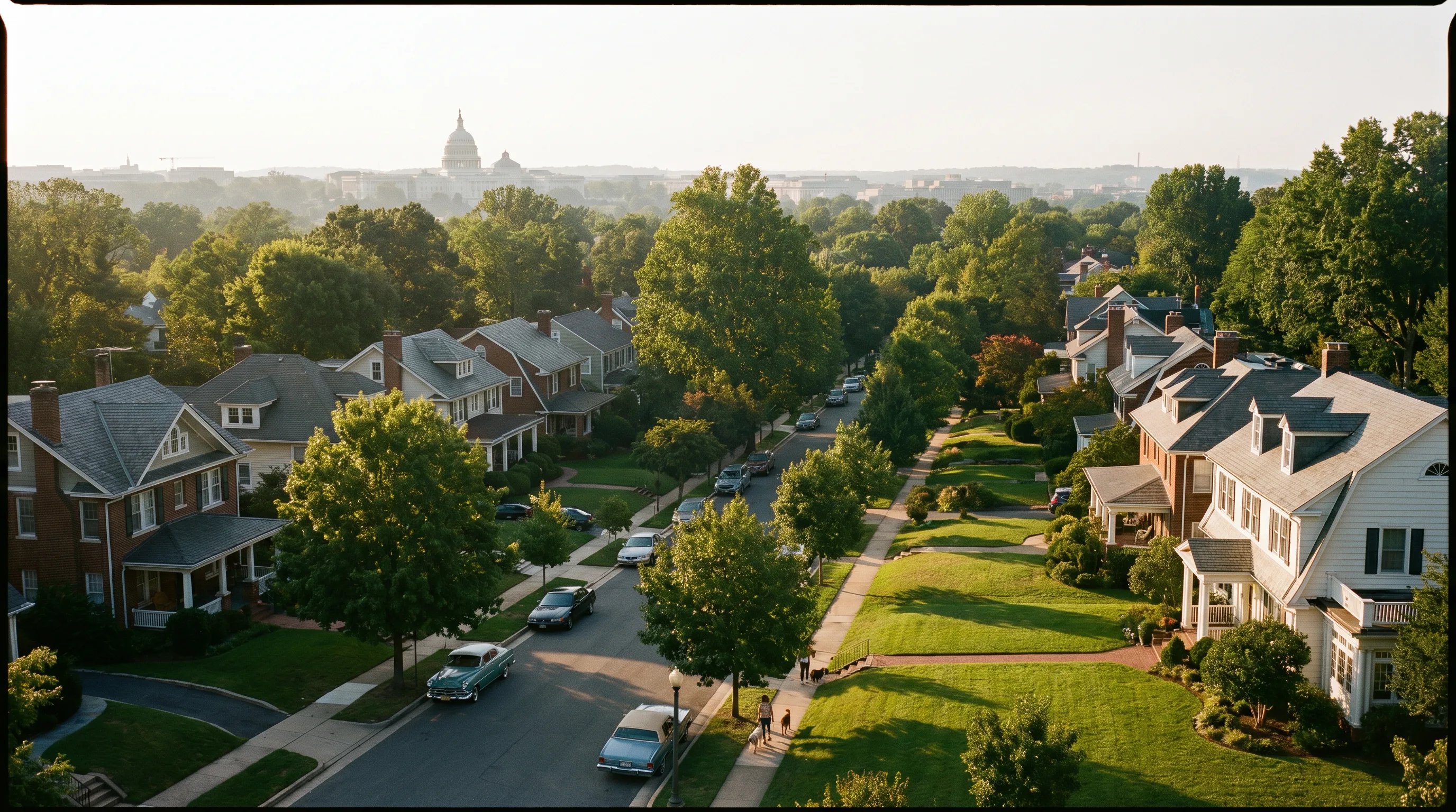 Washington DC skyline with the Capitol building and surrounding metro area